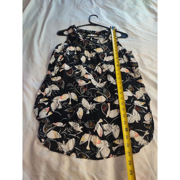 Old Navy Top Size M Black Multicolor Sleeveless Dove Theme - Picture 6 of 8